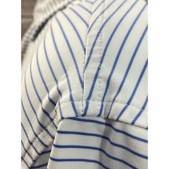 Peter Millar Summer Comfort Performance Golf Shirt Mens M Blue Stripes - Picture 5 of 10